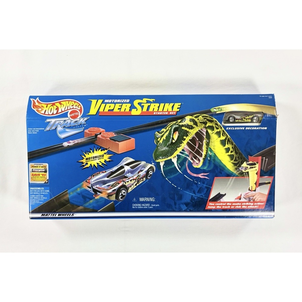 Vintage 1999 Hot Wheels Viper Strike Motorized Track Set Mattel 25497 Sealed New
